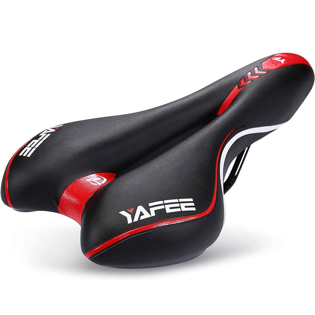 Optifit Cycle Seat with Red Reflective Safety Strip, Universal Memory Foam Bicycle Seat Waterproof Breathable Shock Absorbing Bike Saddle for Bike Mountain Bike Optifit Cycle Seat with Red Reflective Safety Strip, Universal Memory Foam Bicycle Seat Waterproof Breathable Shock Absorbing Bike Saddle for Bike Mountain Bike
